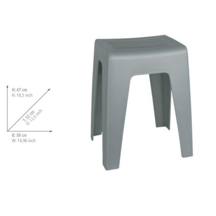 WENKO 22944100 - Sgabello KUMBA 38x47 cm grigio
