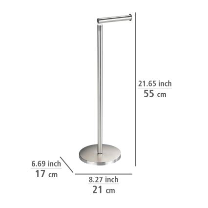 WENKO 22985100 - Porte-papier toilette 21x55 cm en acier inoxydable/argenté