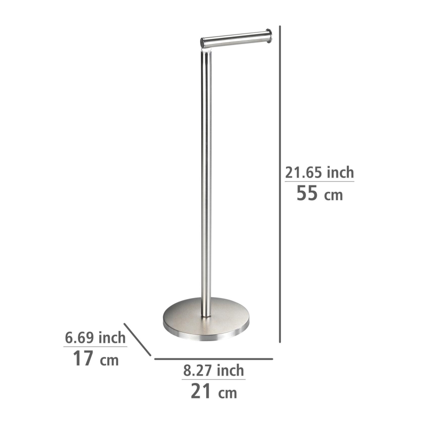 WENKO 22985100 - Porte-papier toilette 21x55 cm en acier inoxydable/argenté