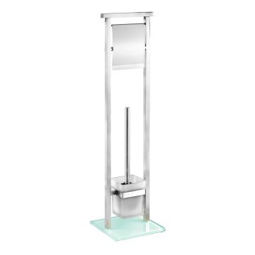 WENKO 22992100 - Spazzola WC DEBAR 18x73 cm acciaio inossidabile/satinato/bianco