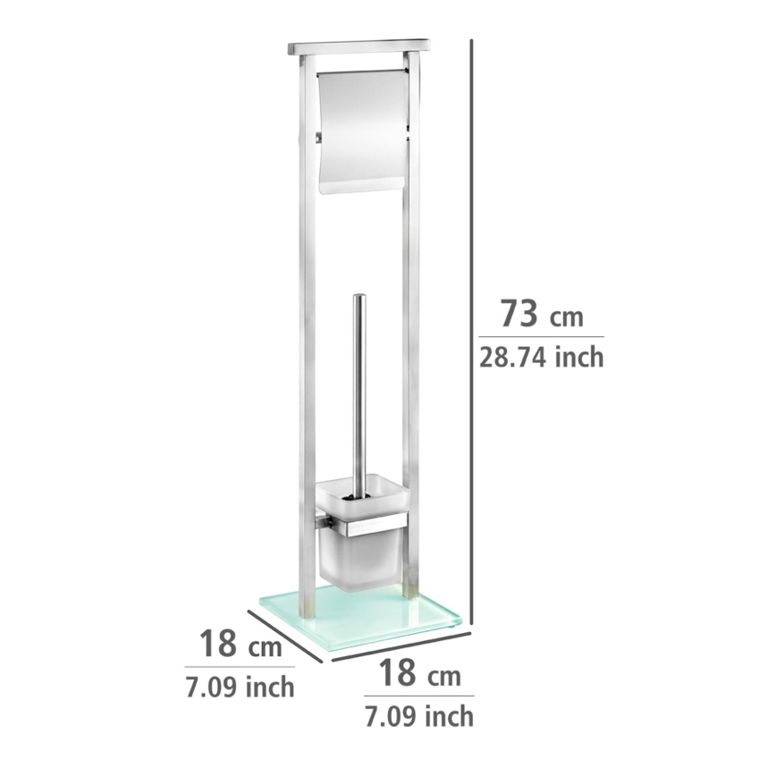 WENKO 22992100 - Spazzola WC DEBAR 18x73 cm acciaio inossidabile/satinato/bianco