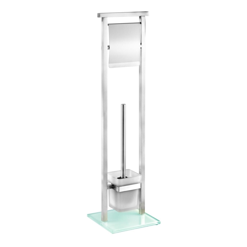 WENKO 22992100 - WC-Bürste DEBAR 18x73 cm Edelstahl/satiniert/weiß