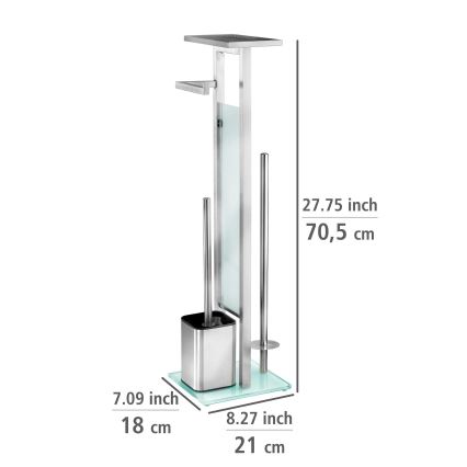 WENKO 23364100 - Brosse WC DEBAR 21x70,5 cm inox/satiné/blanc