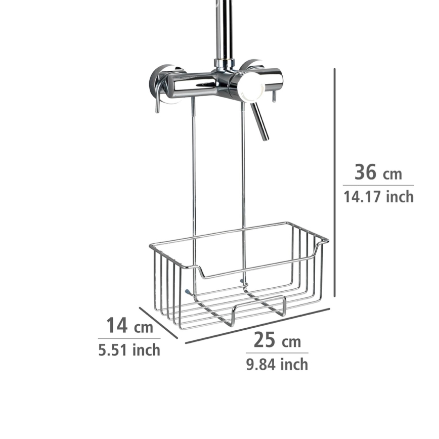 WENKO 23499100 - Mensola doccia MILO 25x36 cm acciaio inox/argento/trasparente