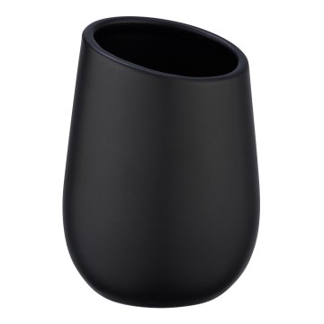 WENKO 23651800 - Gobelet porte-brosses à dents BADI 8 x 11 cm noir
