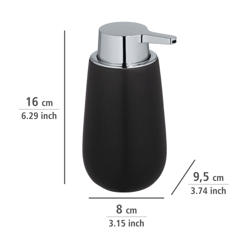 WENKO 23652800 - Dispenser per sapone BADI 320 ml nero