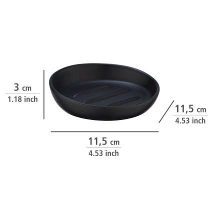WENKO 23653100 - Portasapone BADI 11,5x3 cm nero
