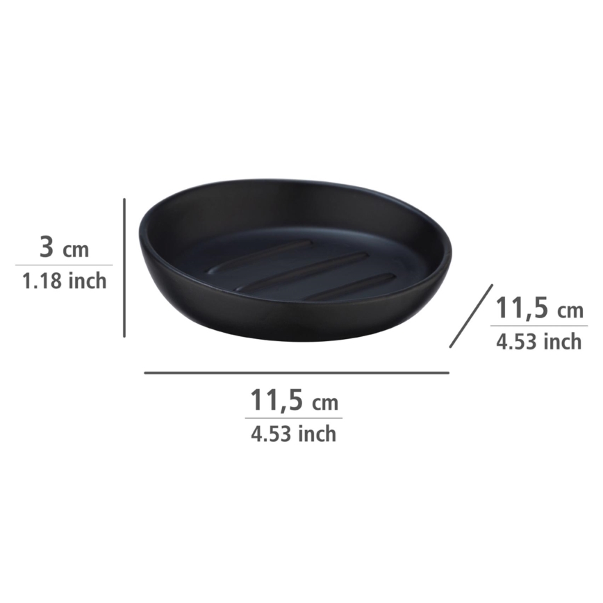 WENKO 23653100 - Porte-savon BADI 11,5 x 3 cm noir