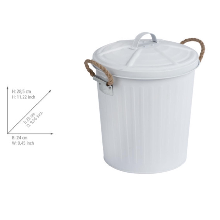 WENKO 23703100 - Corbeille GARA 24x28,5 cm blanche