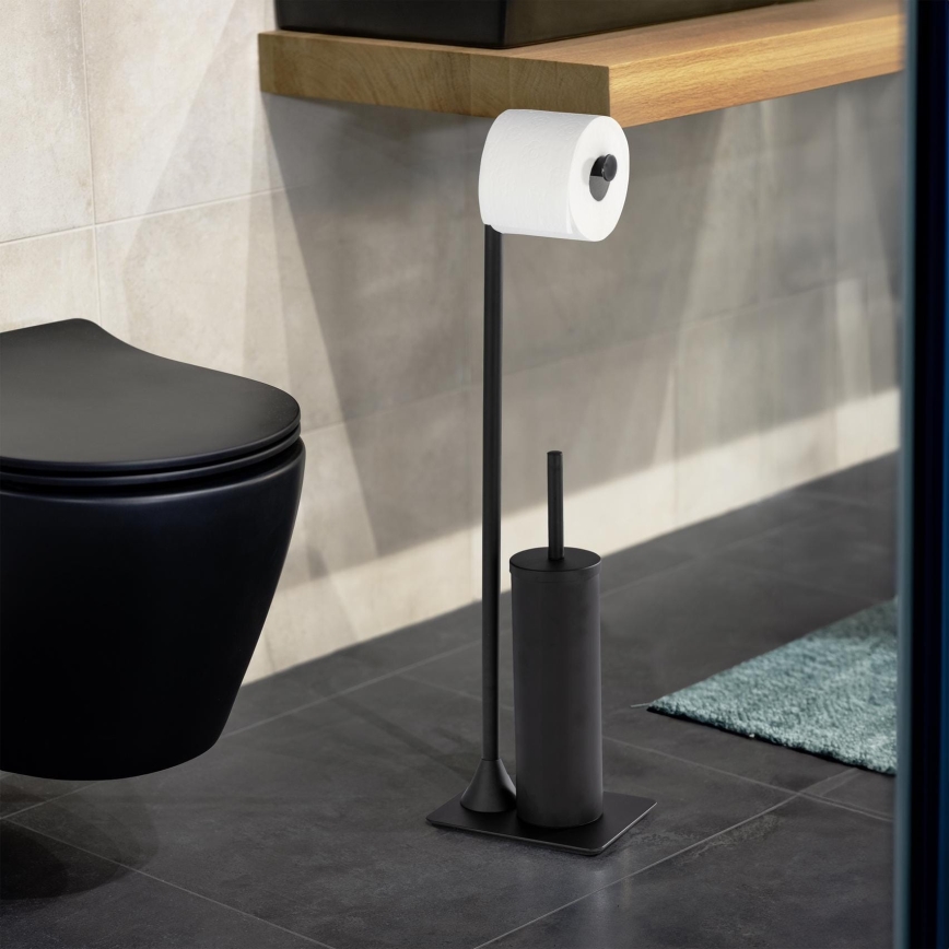 WENKO 23710100 - Brosse WC HELLA 15 x 69 cm noire