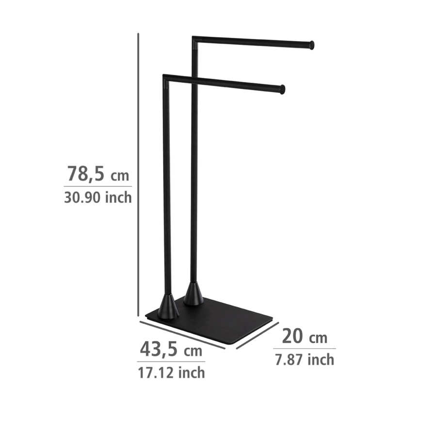 WENKO 23711100 - Porte-serviettes sur pied HELLA 41 x 79 cm, noir