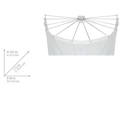 WENKO 23863100 - Support de douche 96 x 72 cm, acier inoxydable/blanc