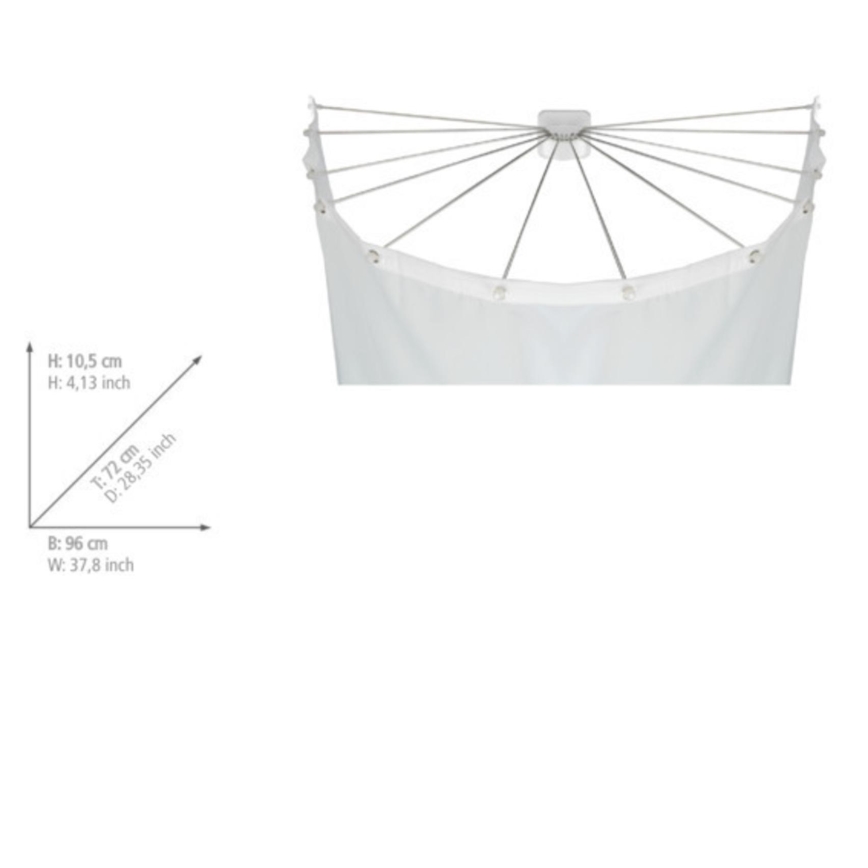 WENKO 23863100 - Support de douche 96 x 72 cm, acier inoxydable/blanc