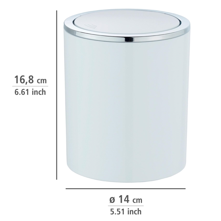 WENKO 23930100 - Cestino INCA 14x16,8 cm bianco/cromo lucido