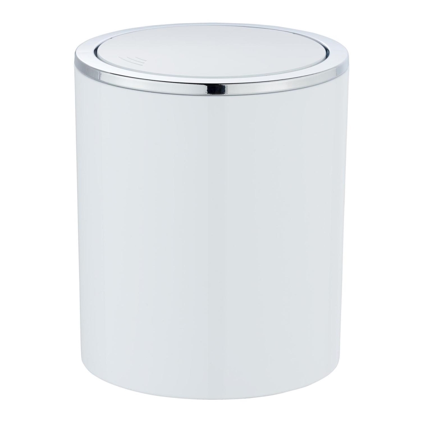 WENKO 23930100 - Corbeille INCA 14 x 16,8 cm blanche/chrome brillant