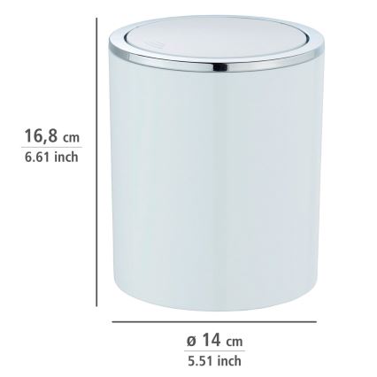 WENKO 23930100 - Korb INCA 14 x 16,8 cm weiß/glänzender Chrom