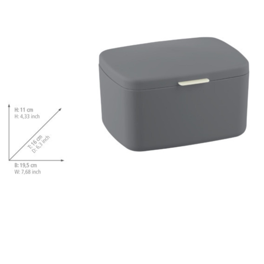 WENKO 23981100 - Box BARCELONA 19,5 x 16 cm Anthrazit/Glanzchrom