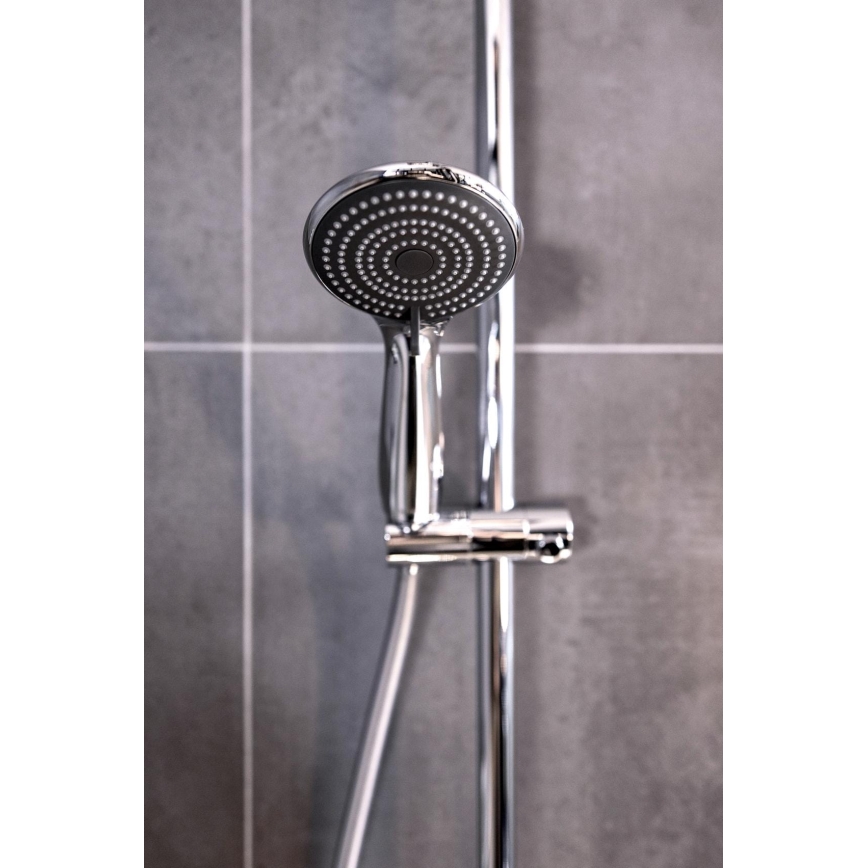 WENKO 23992100 - Doccetta con sistema a risparmio idrico 9,5x9,5 cm cromo lucido/grigio