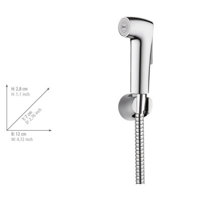 WENKO 23999100 - Ensemble pour bidet Système d'économie d'eau 12x7 cm, chromé brillant/argenté