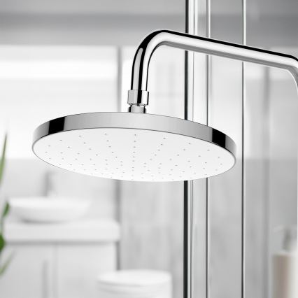 WENKO 24000100-Soffione doccia PULIZIA AUTOMATICA 22,5x22,5 cm cromo lucido/bianco