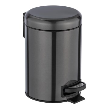 WENKO 24035100 - Cestino LEMAN 17x25 cm acciaio inossidabile/nero