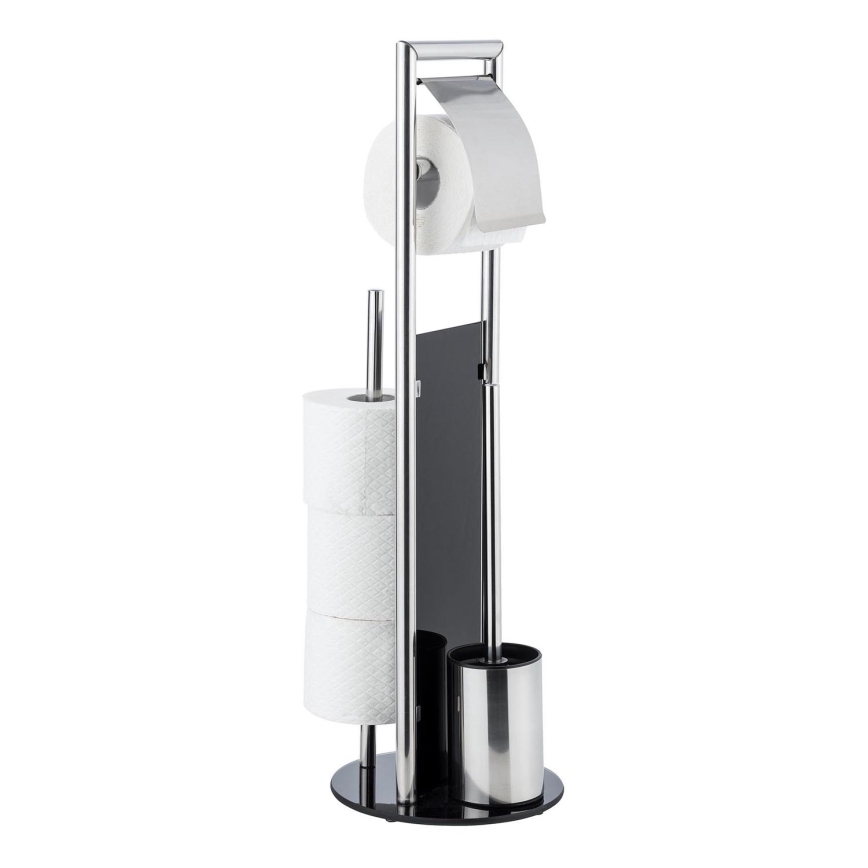 WENKO 24075800 - WC-Set RAVINA 20x707 cm Edelstahl/silber/schwarz