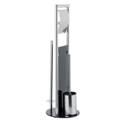 WENKO 24075800 - WC-Set RAVINA 20x707 cm Edelstahl/silber/schwarz