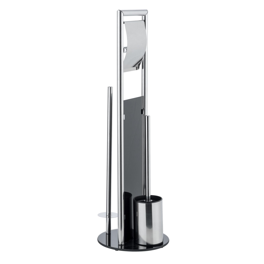 WENKO 24075800 - WC-Set RAVINA 20x707 cm Edelstahl/silber/schwarz