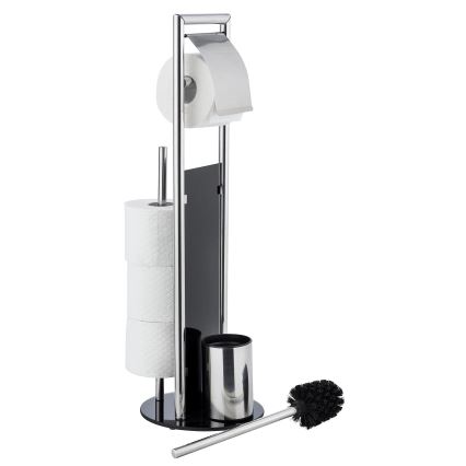 WENKO 24075800 - WC-Set RAVINA 20x707 cm Edelstahl/silber/schwarz