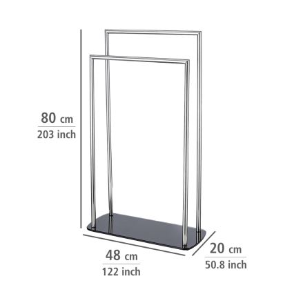 WENKO 24076800 - Porte-serviettes RAVINA 48x80 cm inox/argenté/noir
