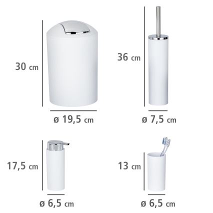 WENKO 24077800 - Set CALVO 6,5x13 cm bianco/cromo lucido