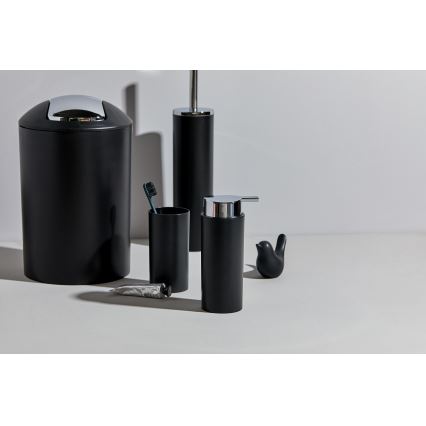 WENKO 24078800 - Set CALVO 6,5x13 cm schwarz/glänzender Chrom