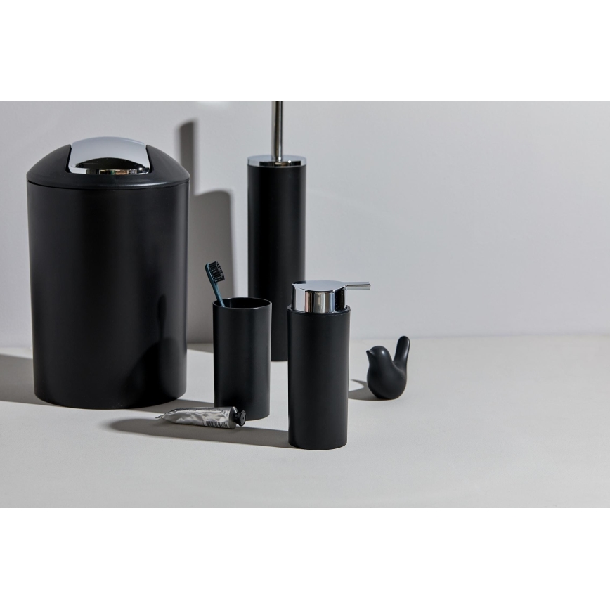 WENKO 24078800 - Set CALVO 6,5x13 cm schwarz/glänzender Chrom