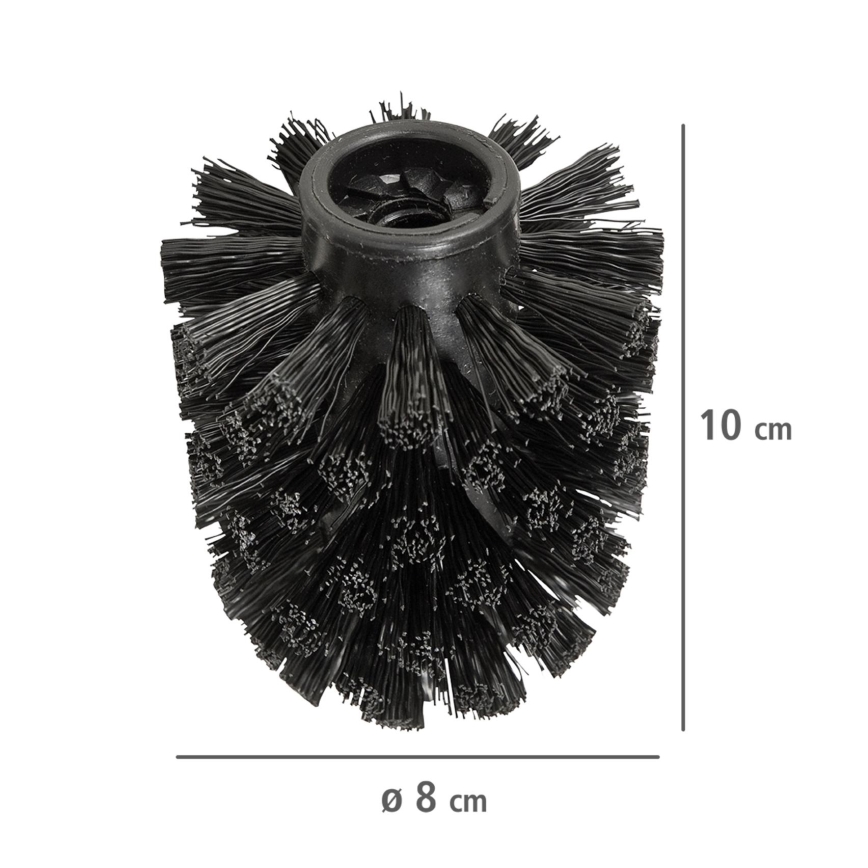 WENKO 24090800 - Testina di ricambio per scopino WC 8x9,3 cm, nera