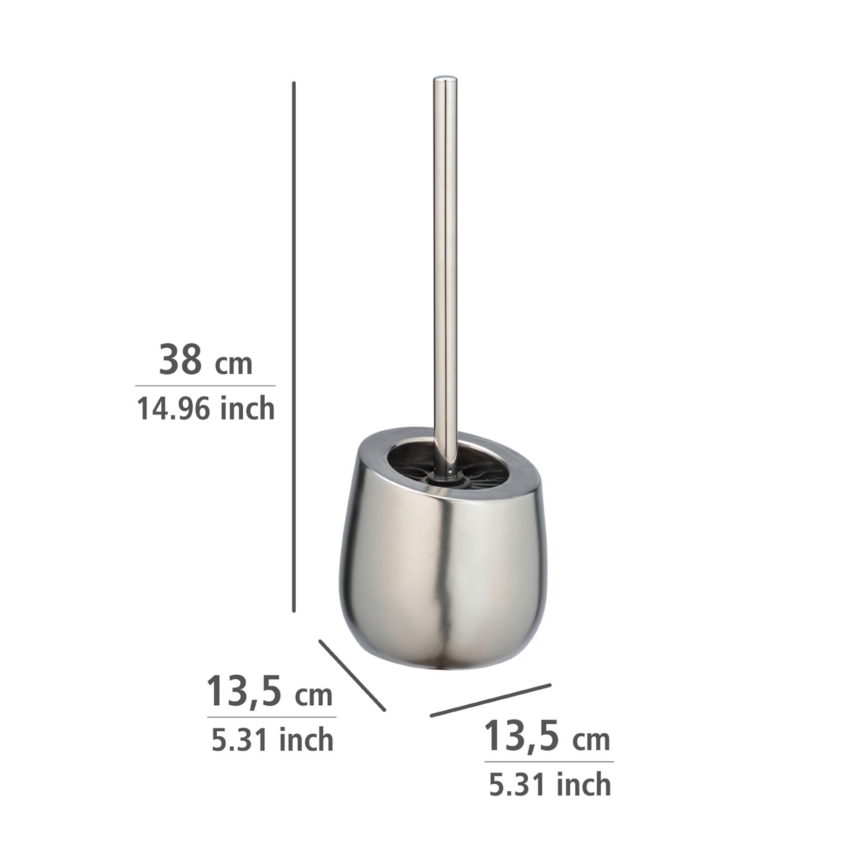 WENKO 24140100 - Scopino WC BADI 13,5x38 cm argento