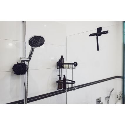 WENKO 24171100 - Duschabzieher MOLA 21x24,5 cm Edelstahl/schwarz