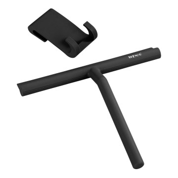 WENKO 24171100 - Raclette de douche MOLA 21x24,5 cm inox/noir