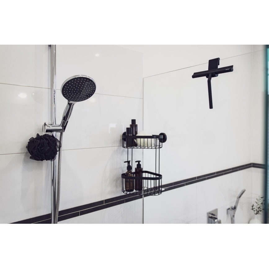 WENKO 24171100 - Raclette de douche MOLA 21x24,5 cm inox/noir