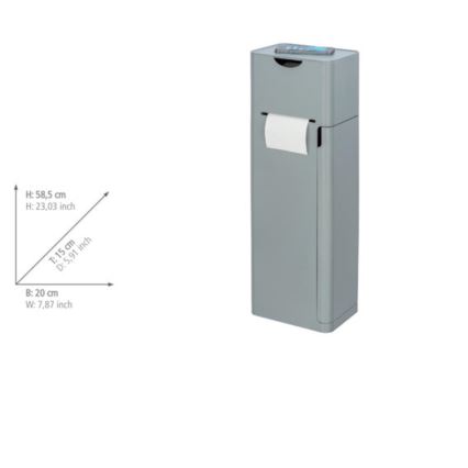 WENKO 24213100 - Brosse WC IMON 20x58,5 cm grise