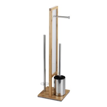 WENKO 24391100 - Brosse WC RIVALTA 18x70 cm marron/blanc/noir