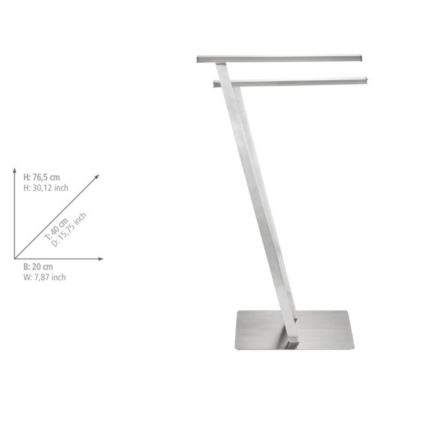 WENKO 24397100 - Porta asciugamani LIRIO 20x76,5 cm acciaio inossidabile/satinato