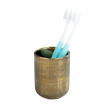 WENKO 24400100 - Bicchiere portaspazzolini RIVARA 7,5x9,5 cm oro