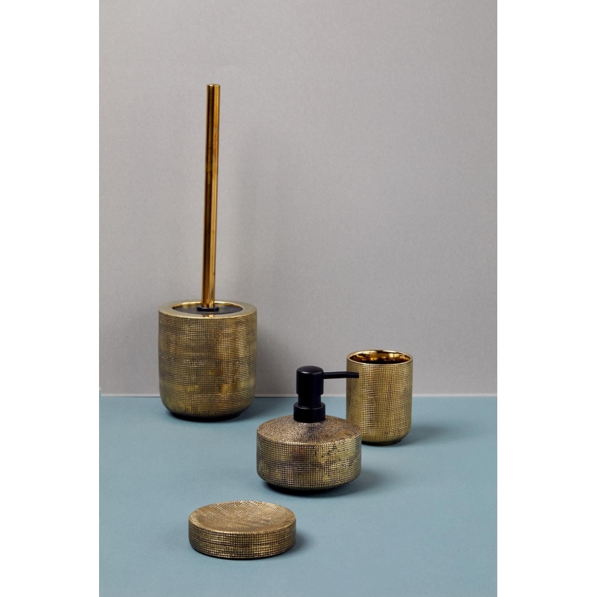 WENKO 24400100 - Zahnbürstenbecher RIVARA 7,5x9,5 cm gold