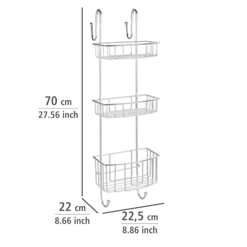 WENKO 24422100 - Mensola OLESI 22,5x70 cm in acciaio inox/argento
