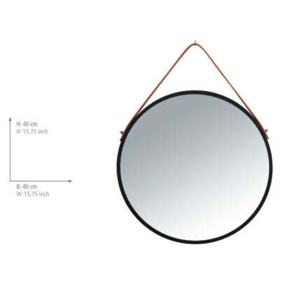 WENKO 24424100 - Miroir BORRONE 40x40 cm noir/argenté