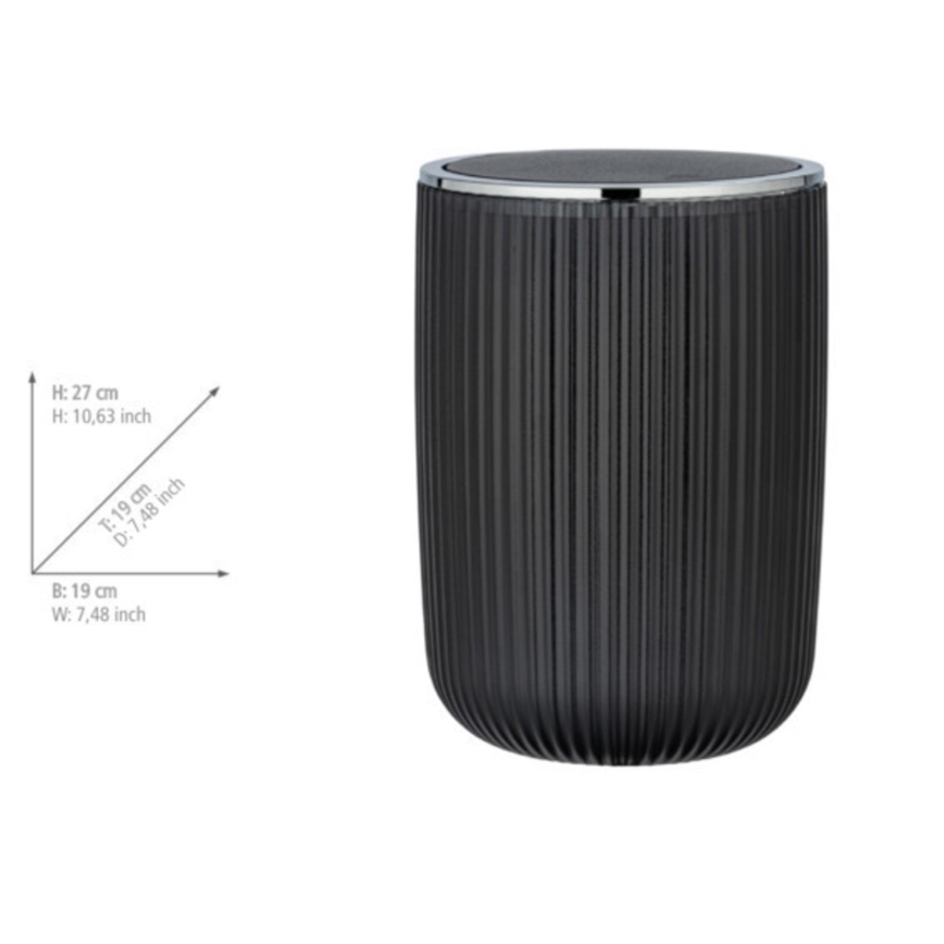 WENKO 24493100 - Cestino portarifiuti AGROPOLI 19x27 cm grigio