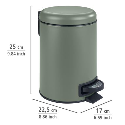 WENKO 24636100 - Cestino LEMAN 17x25 cm verde/nero