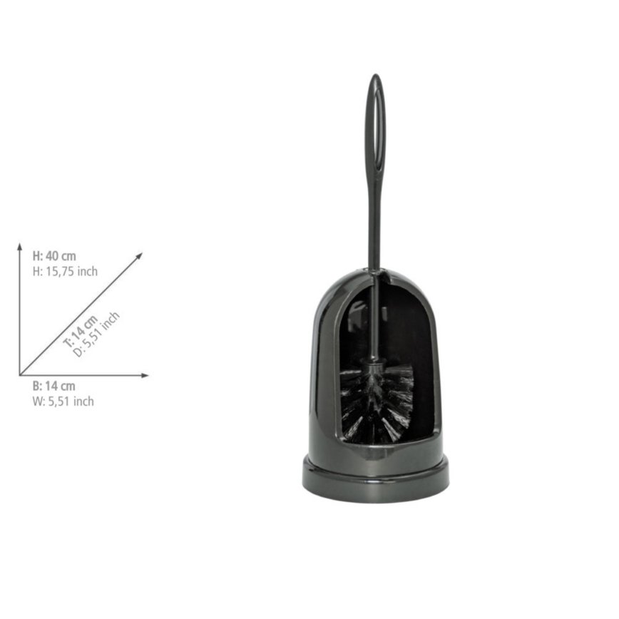 WENKO 24637100 - Scopino WC STANDARD 14x40 cm nero