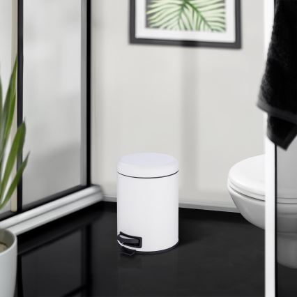 WENKO 24678100 - Cestino LEMAN 21x24 cm bianco/nero