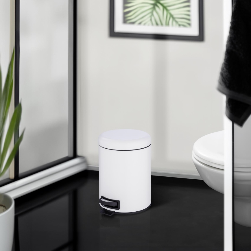 WENKO 24678100 - Cestino LEMAN 21x24 cm bianco/nero